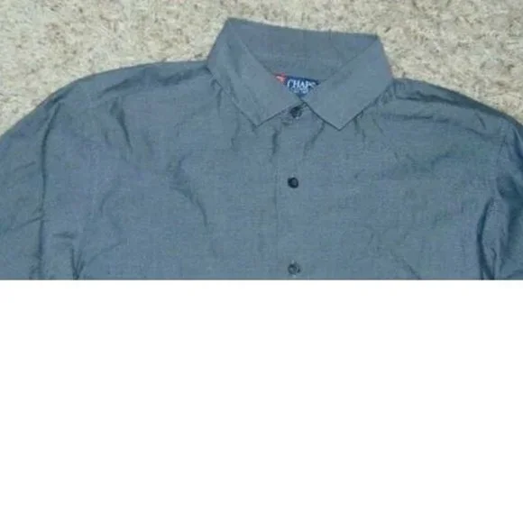 Boys Dress Shirt Chaps 14/16 Gray Long Sleeve Button Up Collared - Picture 2 of 4